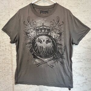 Scalpers A Cut Above Graphic Gray T Shirt Grunge Rock Sz XL Eagle Dragon Crown